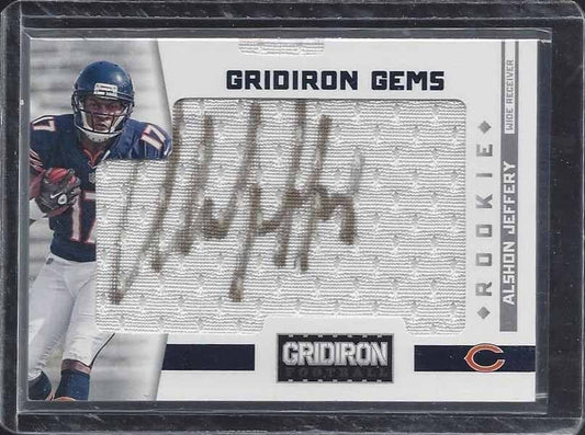 ALSHON JEFFERY 2012 GRIDIRON HIDDEN GEMS PULLOUT JERSEY ON CARD GOLD AUTO RC /50