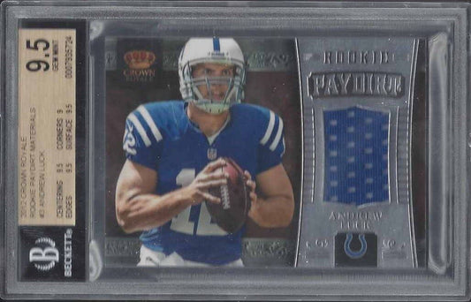 ANDREW LUCK 2012 CROWN ROYALE ROOKIE PAYDIRT JERSEY RC #D /149 BGS 9.5 GEM MINT