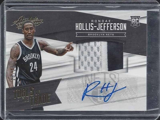 RONDAE HOLLIS JEFFERSON 2015-16 ABSOLUTE GOLD 3 COLOR PATCH AUTO RC #D 18/25