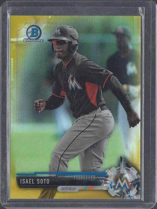 ISAEL SOTO 2017 BOWMAN CHROME PROSPECTS MARLINS GOLD REFRACTOR #D 36/50