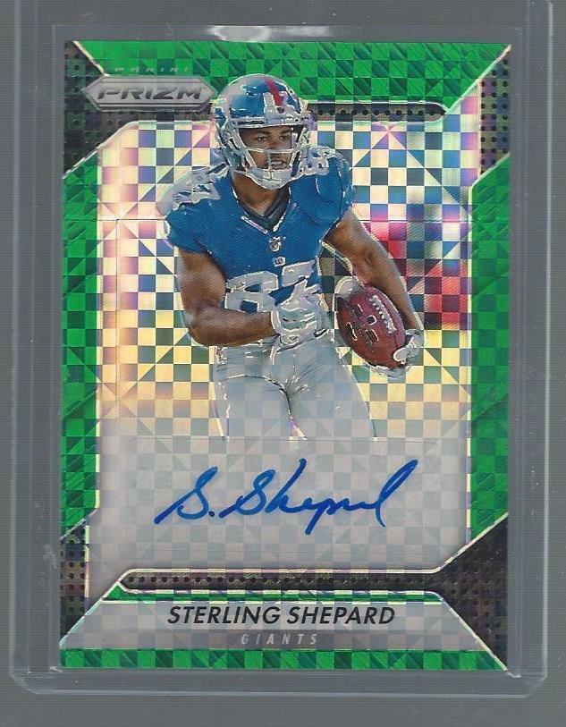 STERLING SHEPARD 2016 PANINI PRIZM GREEN POWER PRIZMS REFRACTOR AUTO RC #D 6/49