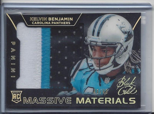 KELVIN BENJAMIN 2014 BLACK GOLD MASSIVE MATERIALS JUMBO 3 COLOR PATCH RC #D /49