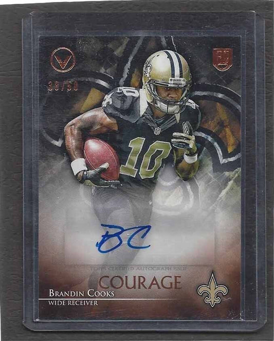 BRANDIN COOKS 2014 TOPPS VALOR COURAGE ROOKIE AUTO RC #D 38/50