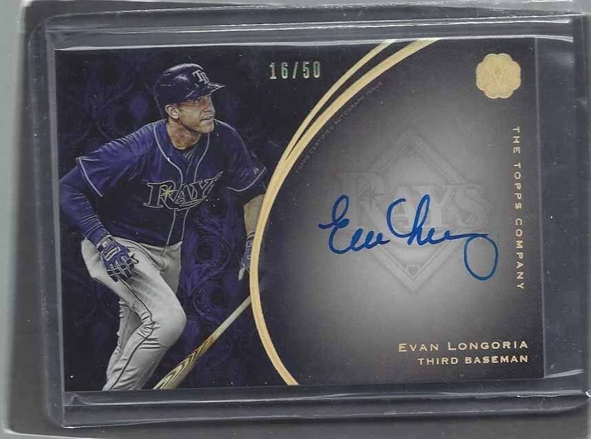 EVAN LONGORIA 2016 TOPPS THE MINT ON CARD AUTO #D 16/50