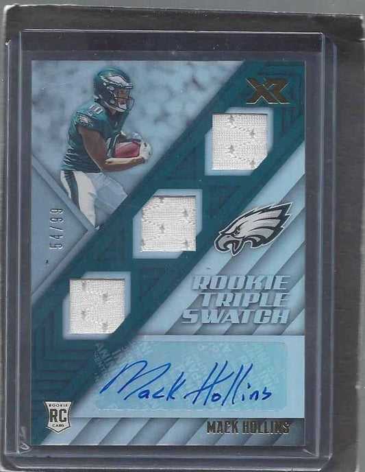 MACK HOLLINS 2017 PANINI XR TRIPLE SWATCH ROOKIE JERSEY AUTO RC #D 54/99