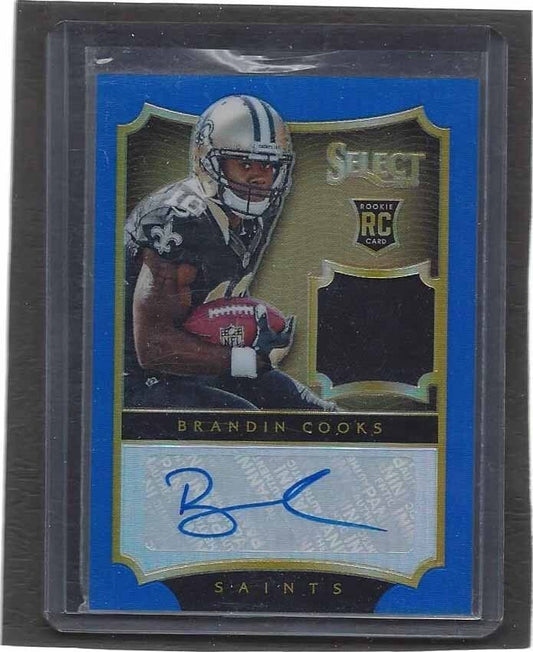 BRANDIN COOKS 2014 PANINI SELECT BLUE PRIZM ROOKIE JERSEY AUTO RC #D 12/20