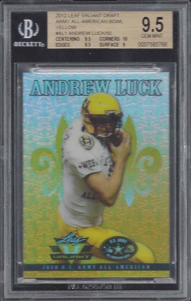 ANDREW LUCK 2012 LEAF VALIANT ARMY ALL AMERICAN BOWL GOLD YELLOW RC /50 BGS 9.5