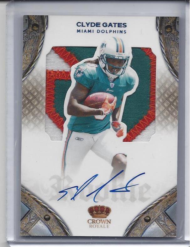CLYDE EDMUND GATES 2011 PANINI CROWN ROYALE SILHOUETTE "S" PATCH AUTO RC #D /50