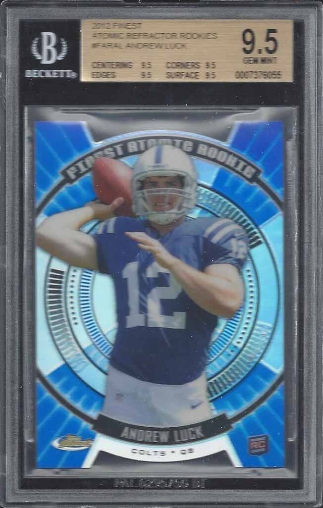 ANDREW LUCK 2012 TOPPS FINEST ATOMIC REFRACTOR DIE CUT ROOKIE RC BGS 9.5 GEM MT