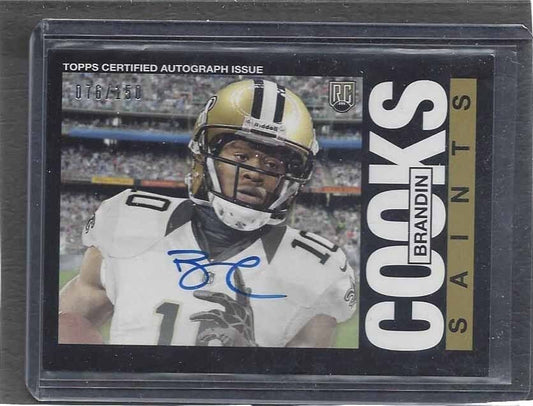 BRANDIN COOKS 2014 TOPPS 1986 STYLE RETRO ON CARD ROOKIE AUTO RC #D /150