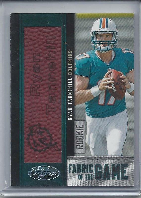 RYAN TANNEHILL 2012 CERTIFIED FABRIC OF THE GAME JUMBO FOOTBALL PATCH RC #D 2/10