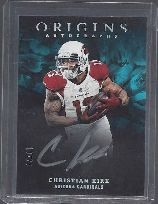 1/1 CHRISTIAN KIRK 2017 PANINI ORIGINS SILVER SIGNINGS AUTO RC #D 13/25 JSY #13!
