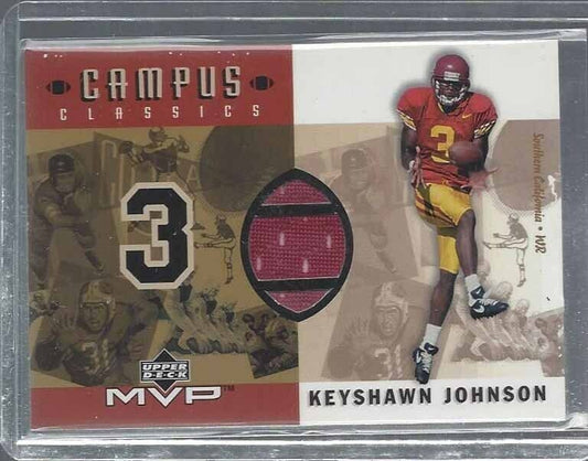 KEYSHAWN JOHNSON 2001 UPPER DECK MVP CAMPUS CLASSICS USC JERSEY