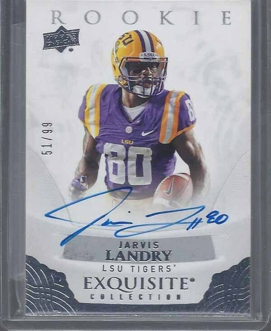JARVIS LANDRY 2013 UD EXQUISITE XRC ADVANCE ON CARD PRE-ROOKIE AUTO RC #D 51/99
