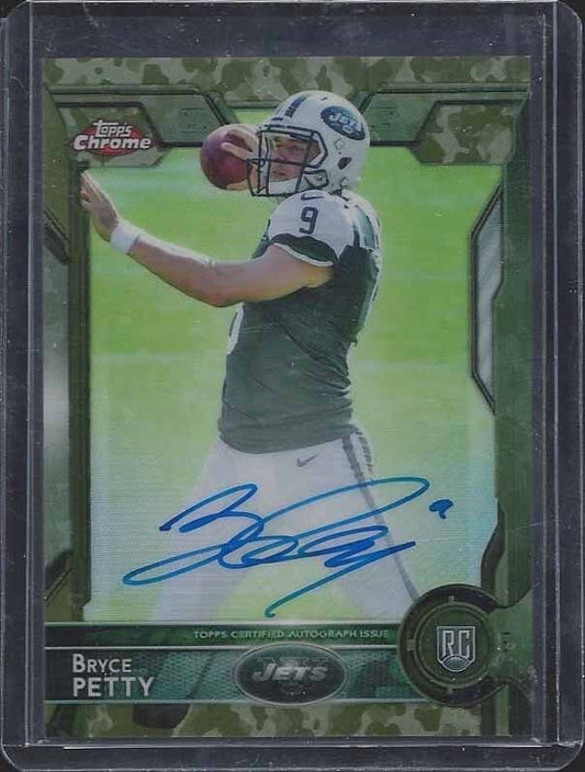 BRYCE PETTY 2015 TOPPS CHROME CAMO REFRACTOR ON CARD ROOKIE AUTO RC #D 59/99