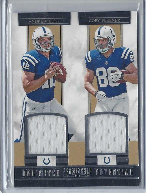 ANDREW LUCK COBY FLEENER 2012 PROMINENCE UNLIMITED POTENTIAL COLT JERSEY RC /249