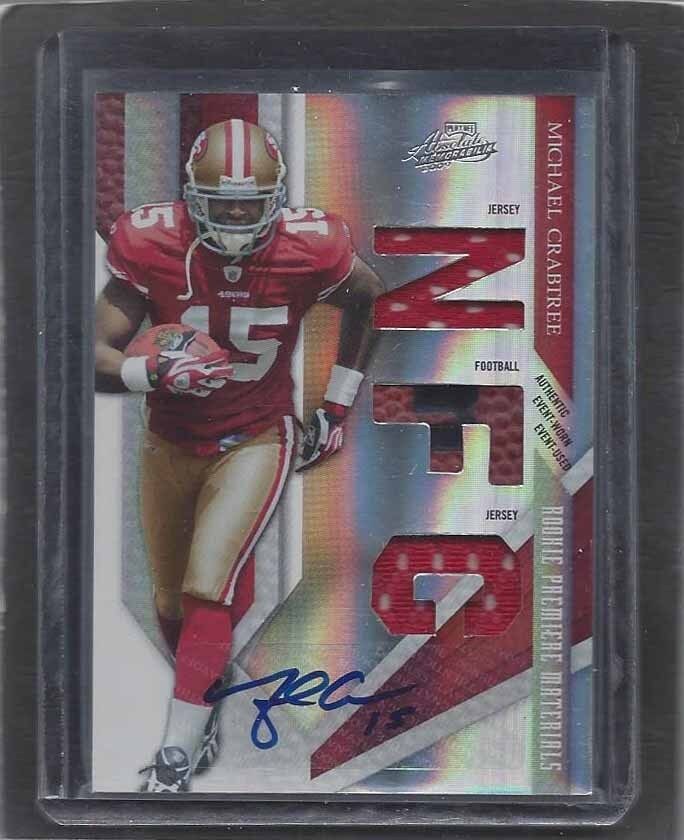 MICHAEL CRABTREE 2009 ABSOLUTE RPM SPECTRUM TRIPLE JERSEY BALL AUTO RC #D 23/25