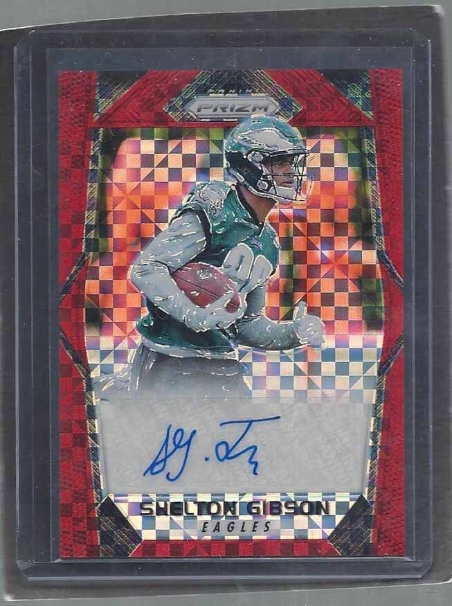 SHELTON GIBSON 2017 PANINI PRIZM RED POWER EAGLES ROOKIE AUTO RC #D 46/49