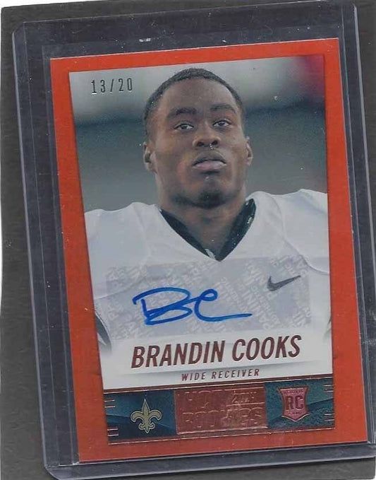 BRANDIN COOKS 2014 HOT ROOKIES ORANGE PATRIOTS ROOKIE AUTO RC #D 13/20