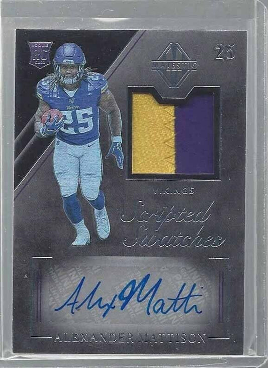 ALEXANDER MATTISON 2019 MAJESTIC RPA 2 COLOR ROOKIE PATCH AUTO RC #D 23/199