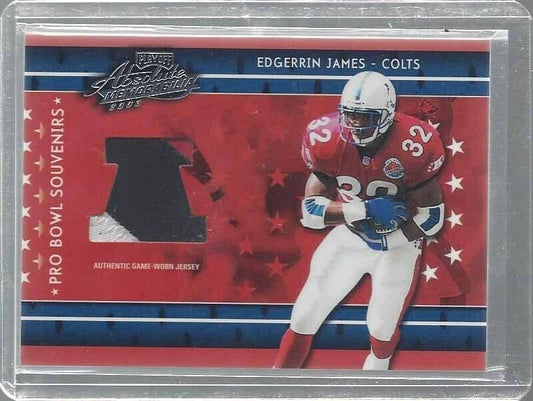 EDGERRIN JAMES 2003 ABSOLUTE PRO BOWL SOUVENIRS 3 COLOR GAME USED PATCH #D /300