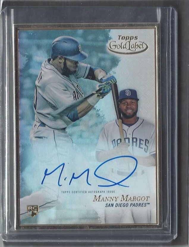 MANNY MARGOT 2017 TOPPS GOLD LABEL FRAMED ON CARD PADRES ROOKIE AUTO RC