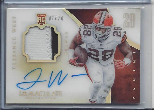 TERRANCE WEST 2014 IMMACULATE ACETATE 2 COLOR BROWNS PATCH AUTO RC #D 7/20