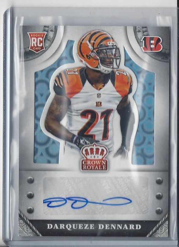 DARQUEZE DENNARD 2014 CROWN ROYALE PLATINUM HOLOFOIL BENGALS AUTO RC #D /5