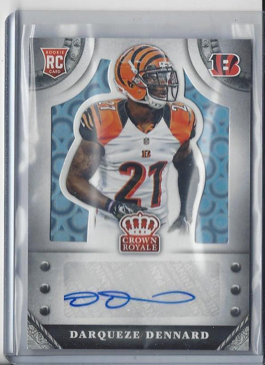 DARQUEZE DENNARD 2014 CROWN ROYALE PLATINUM HOLOFOIL BENGALS AUTO RC #D /5
