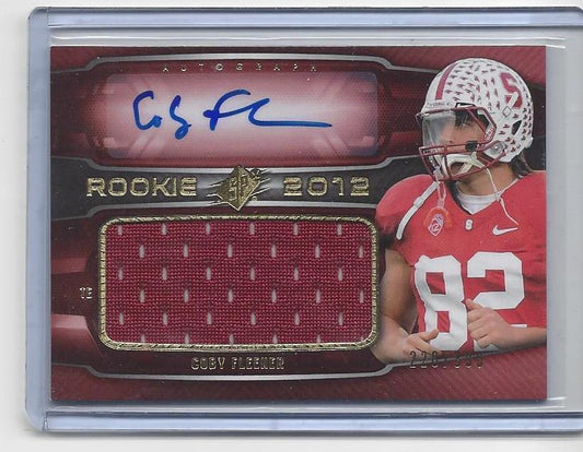 COBY FLEENER 2012 SPX SAINTS STANFORD CARDINAL ROOKIE JERSEY AUTO RC #D /399