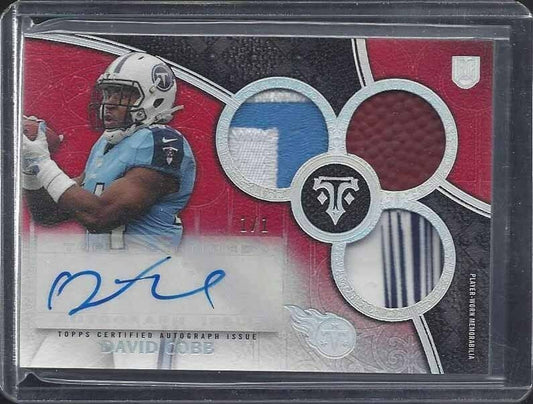 DAVID COBB 2015 TRIPLE THREADS SILVER RAINBOW MULTICOLOR PATCH AUTO RC #D 1/1