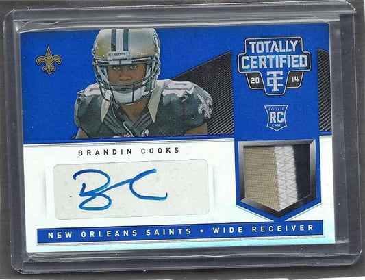 BRANDIN COOKS 2014 TOTALLY CERTIFIED PLATINUM BLUE RPA 3 COLOR PATCH AUTO RC /10