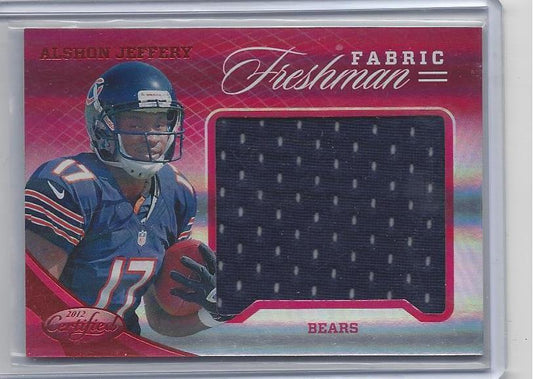 ALSHON JEFFERY 2012 CERTIFIED MIRROR RED FRESHMAN FABRIC JUMBO JERSEY RC #D /149