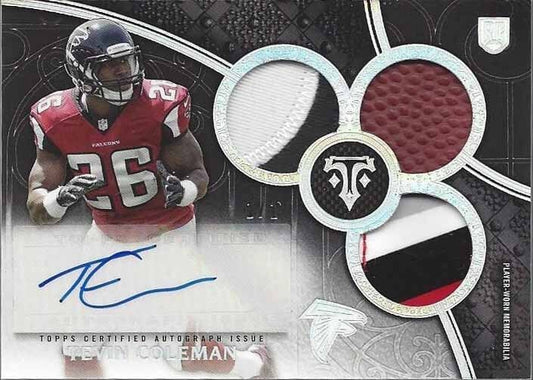 TEVIN COLEMAN 2015 TRIPLE THREADS SILVER RAINBOW 4 COLOR PATCH AUTO RC #D 1/1