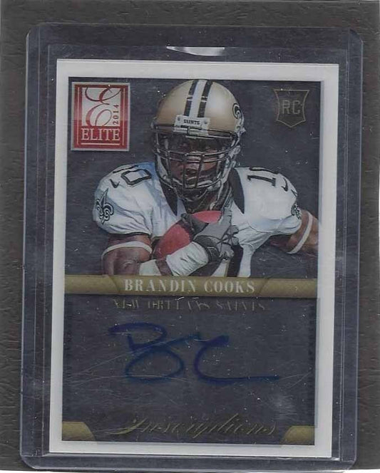BRANDIN COOKS 2014 ELITE INSCRIPTIONS ACETATE VERTICAL ON CARD ROOKIE AUTO RC SP