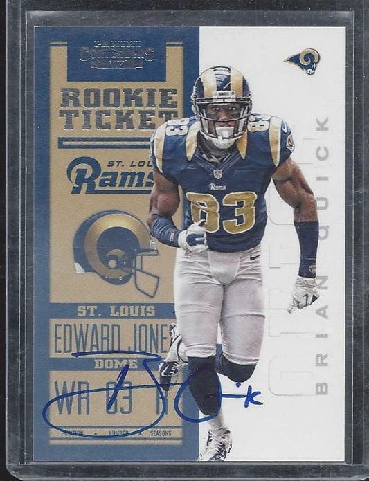 BRIAN QUICK 2012 PANINI CONTENDERS RAMS ON CARD ROOKIE TICKET TRUE RC AUTO #232