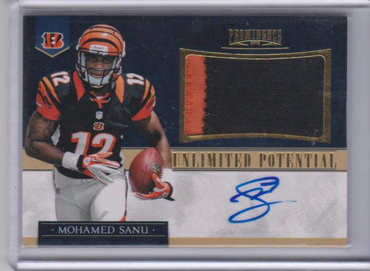 1/1 MOHAMED SANU 2012 PROMINENCE UNLIMITED POTENTIAL BIG PATCH AUTO RC #D 12/15
