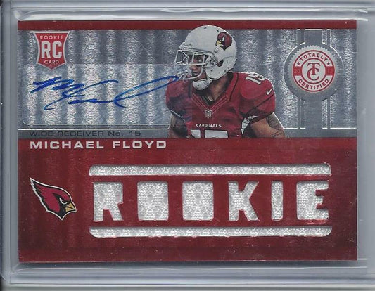 MICHAEL FLOYD 2012 TOTALLY CERTIFIED RED CARDINALS JUMBO JERSEY AUTO RC #D /199