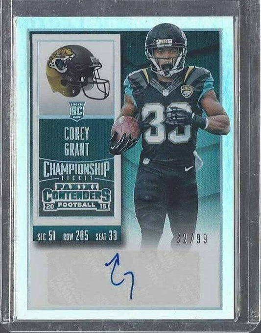 COREY GRANT 2015 CONTENDERS CHAMPIONSHIP TICKET JAGUARS AUTO RC #D 32/99