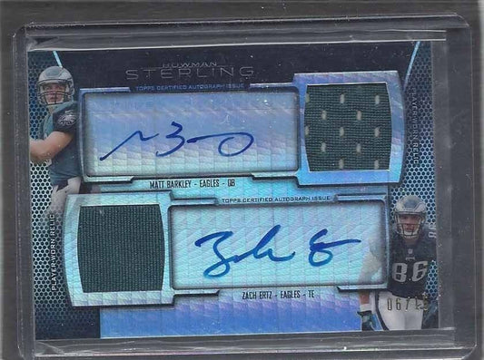 ZACH ERTZ MATT BARKLEY 2013 BOWMAN STERLING PRISM REFRACTOR PATCH AUTO RC #D /15