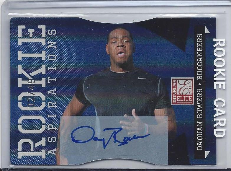 DA'QUAN BOWERS 2011 DONRUSS ELITE ASPIRATIONS BLUE DIE CUT AUTO RC #D 2/49