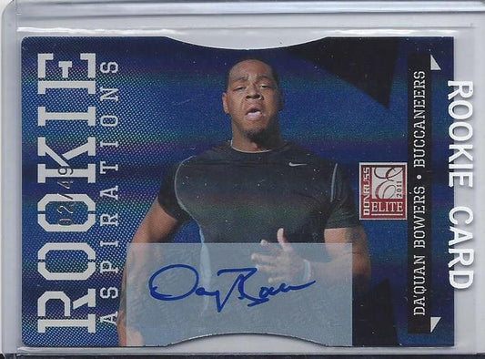 DA'QUAN BOWERS 2011 DONRUSS ELITE ASPIRATIONS BLUE DIE CUT AUTO RC #D 2/49