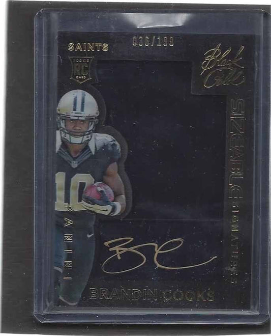 BRANDIN COOKS 2014 PANINI BLACK SIZEABLE SIGS JUMBO JERSEY ON CARD AUTO RC /199