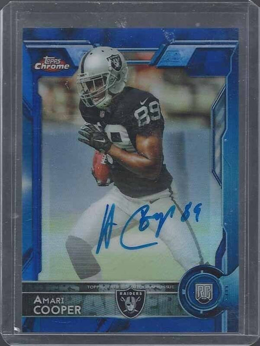 AMARI COOPER 2015 TOPPS CHROME BLUE REFRACTOR ON CARD ROOKIE AUTO RC #D 5/50