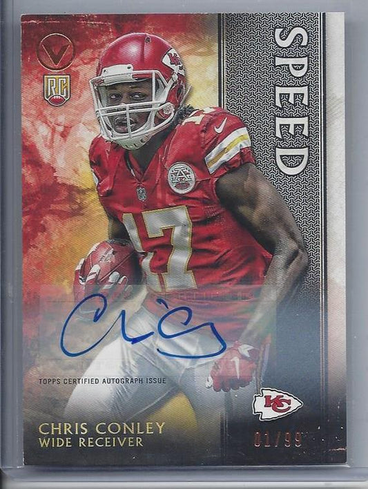 CHRIS CONLEY 2015 TOPPS VALOR SPEED CHIEFS ROOKIE AUTO RC #D 1/99