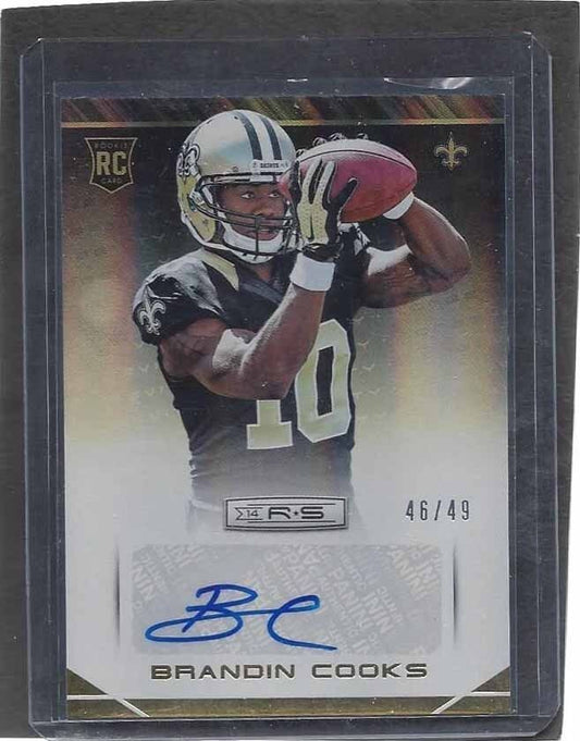 BRANDIN COOKS 2014 ROOKIES & STARS LONGEVITY GOLD ROOKIE AUTO RC #D /49