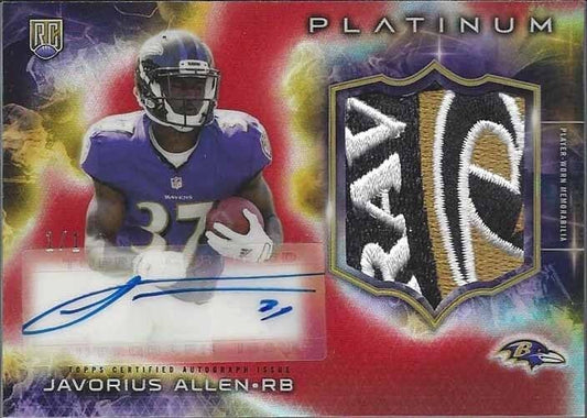 JAVORIUS BUCK ALLEN 2015 TOPPS PLATINUM RAVENS LOGO REFRACTOR PATCH AUTO RC 1/1