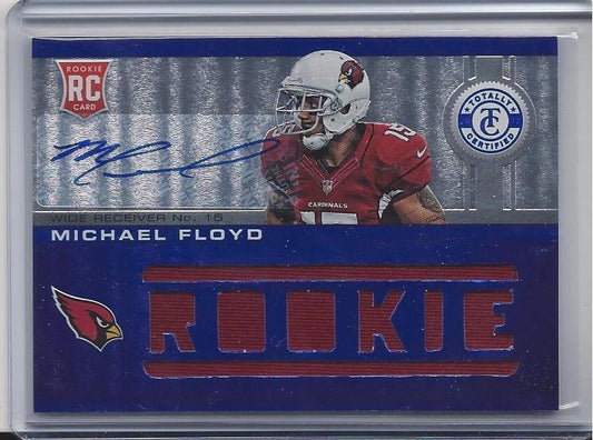 MICHAEL FLOYD 2012 TOTALLY CERTIFIED BLUE JUMBO JERSEY AUTO RC #D 69/99