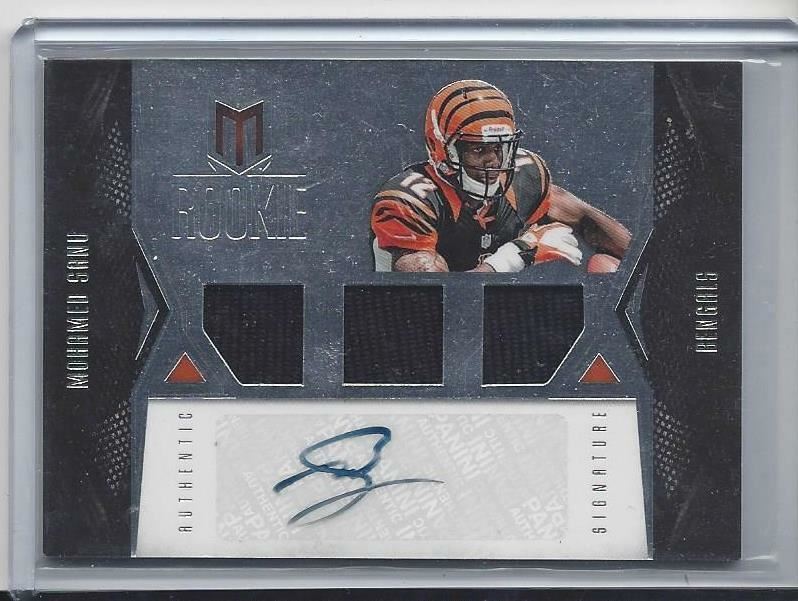 MOHAMED SANU 2012 PANINI MOMENTUM BENGALS TRIPLE JERSEY AUTO RC #D /499