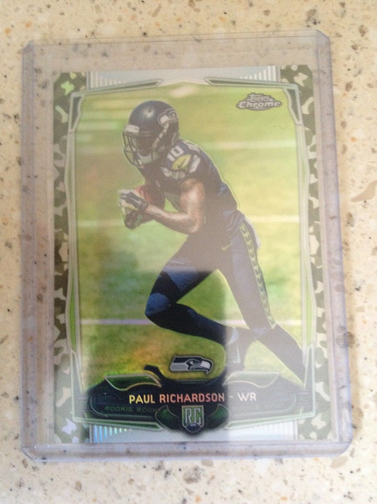 PAUL RICHARDSON 2014 TOPPS CHROME SEAHAWKS CAMO REFRACTOR RC #D 211/499